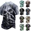 Men's Halloween Printed Short Sleeve T-Shirt Graphic Tee for Casual Wear