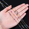 1m Stainless Steel Mixed Color Natural Stone Chain DIY Curtain Tassel Decor 3.2mm Crystal Beads Strap Wedding Party Decoration