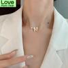 Sterling Silver Ton Fjäril Halsband Glänsande Zirkonsten Nyckelbenskedja Hänge Halsband Dam Smycken Event Samling Souvenir Present Trendig