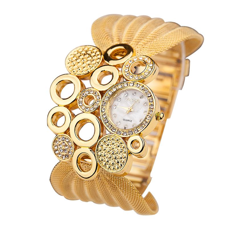 Luxus Damen Armbanduhr Damen Mode Quarz Armbanduhren Frau Gold Strass Uhren Freizeit Analog Armbanduhr Montre Femme