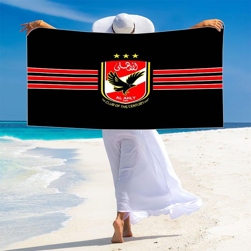 Al Ahly Sporting Print Beach Towel, Large Soft Quick Dry Towel for Beach Camping Swimming