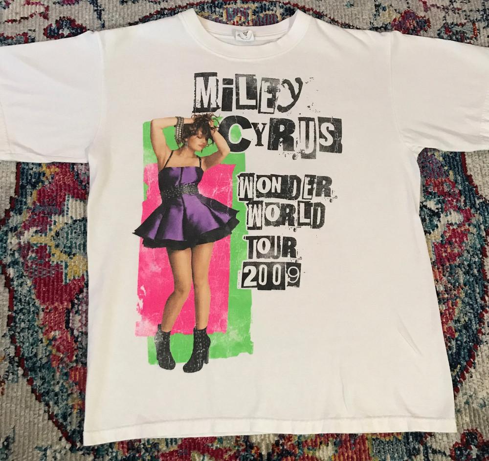 Miley Cyrus 2009 'wonderworld' Concert Tour T Shirt BL285 Unisex T-Shirt