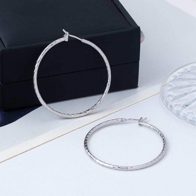 Thickened Electroplated Minimalist Hoop Earrings Round Face Women Korean Style Fashion Jewelry