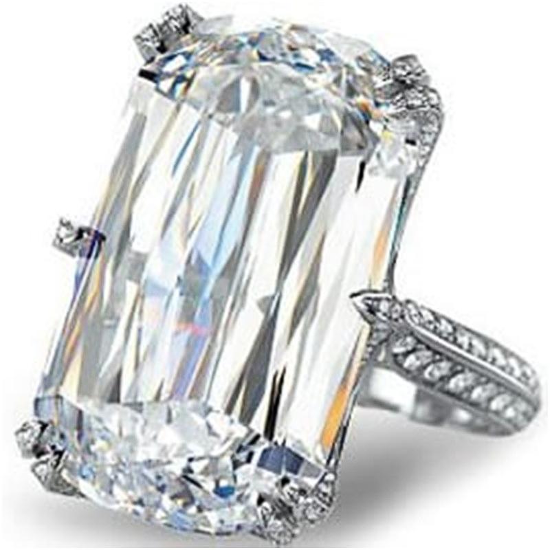 

Huitan Luxury Claw Set Zirconia Ring Female Wedding Band Hyperbole Style Finger Zircon Gorgeous Party Accessories for Women 6