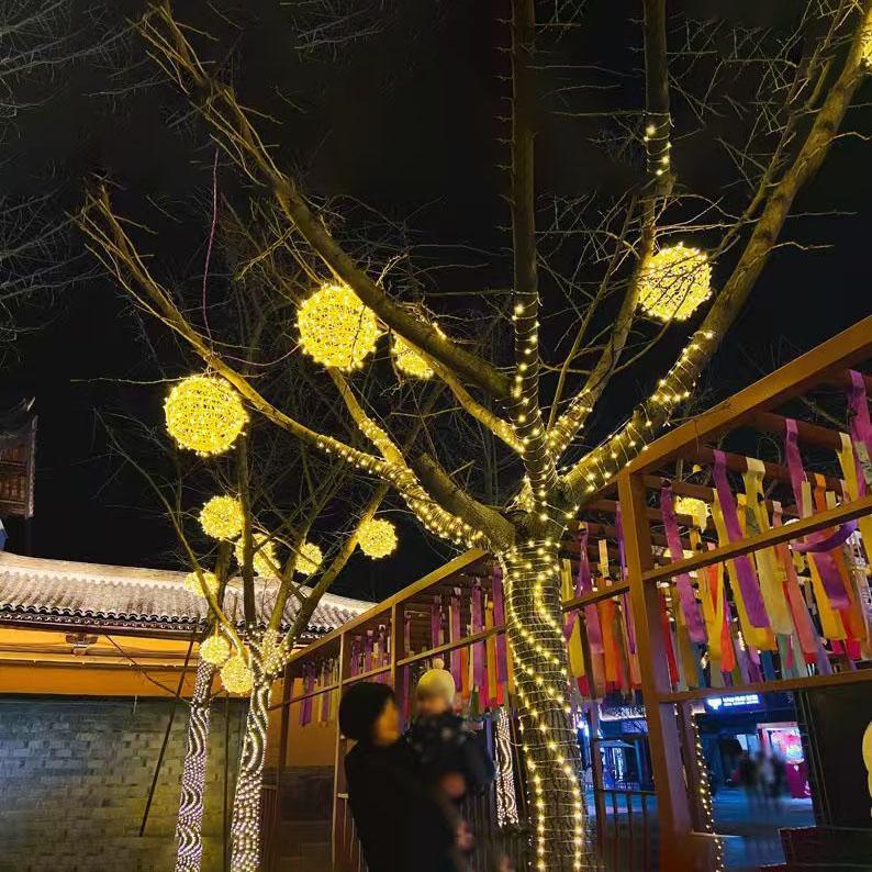 Outdoor Tree Hanging Scenic Area Light String Decoration Colorful Vine Ball Light LED Festival Lighting Atmosphere Light