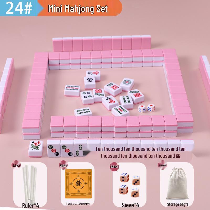 Compact Hand-Rubbed Mini Mahjong Set for Travel & Outdoor Use