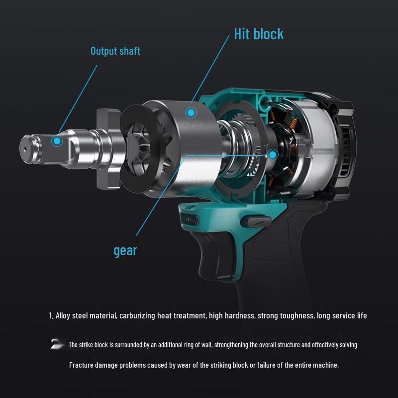 DAYI 40V 600N·m Brushless Cordless Impact Wrench CN plug (adapter included)