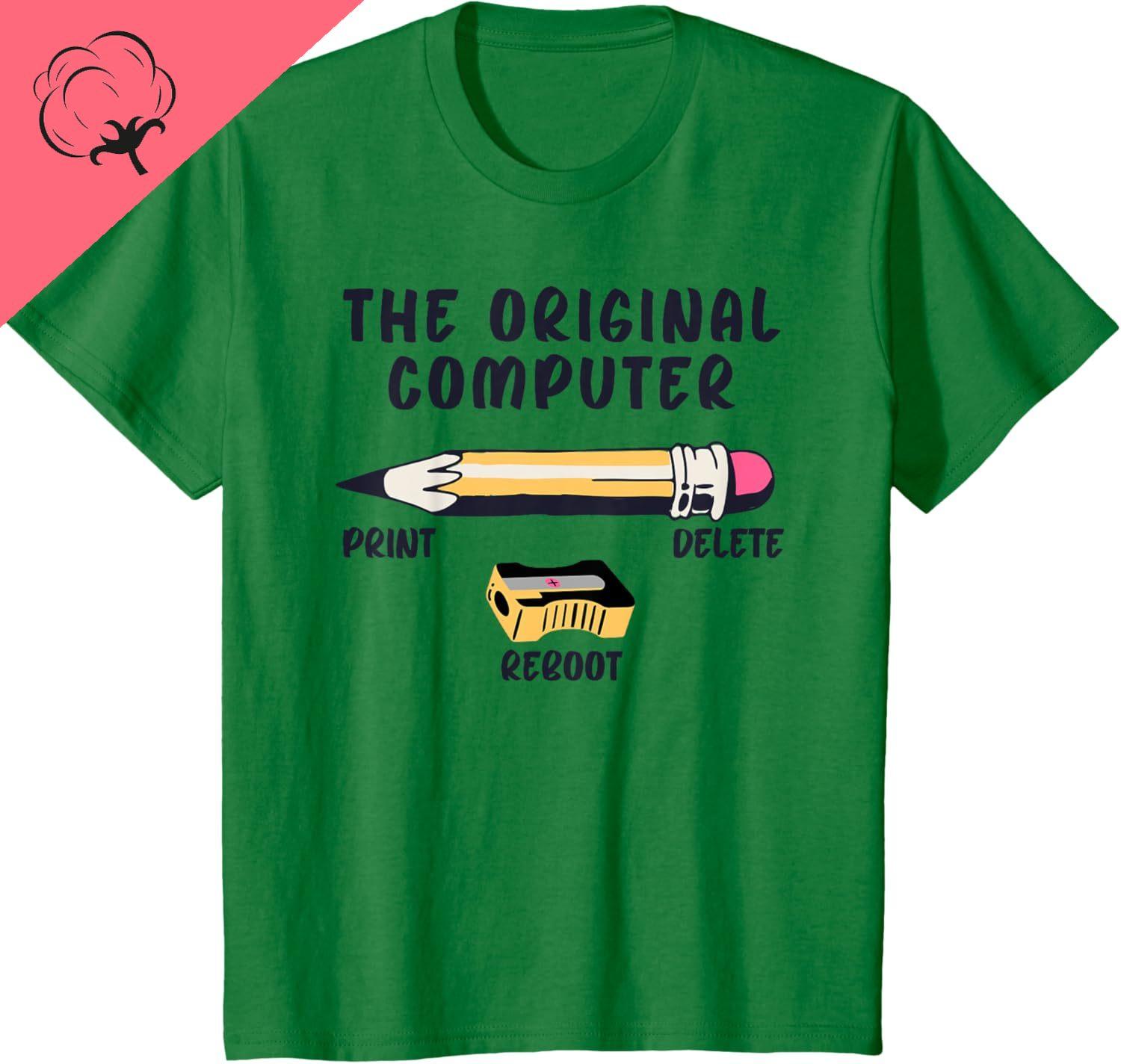 The Original Computer Sarcastic Funny IT Tech Print Delete TShirt S