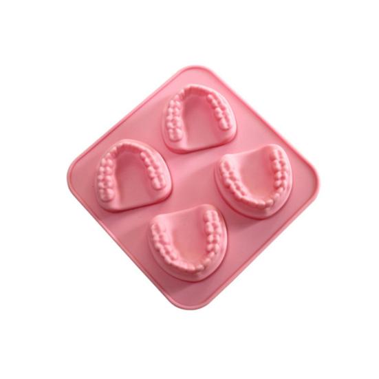 

Ice Cube Tray BPA Free Refrigerator safe Denture Shaped Funny Jelly Form Maker for Kitchen рожевий