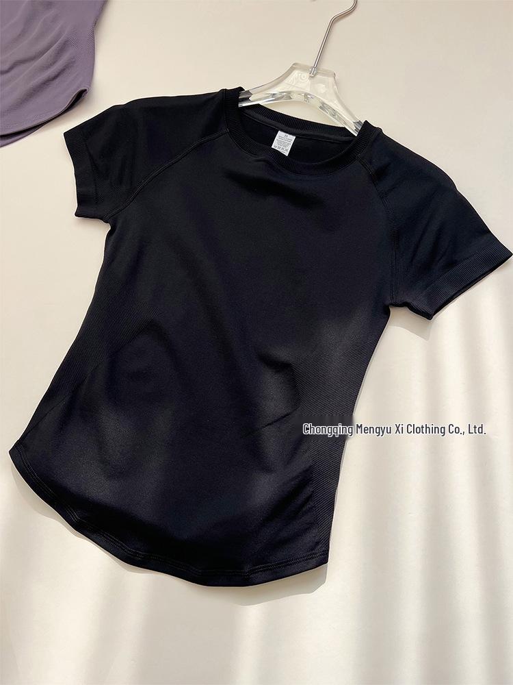 DFYNE Damen nahtloses hoch elastisches feuchtigkeitsableitendes kurzärmeliges Sport-T-Shirt