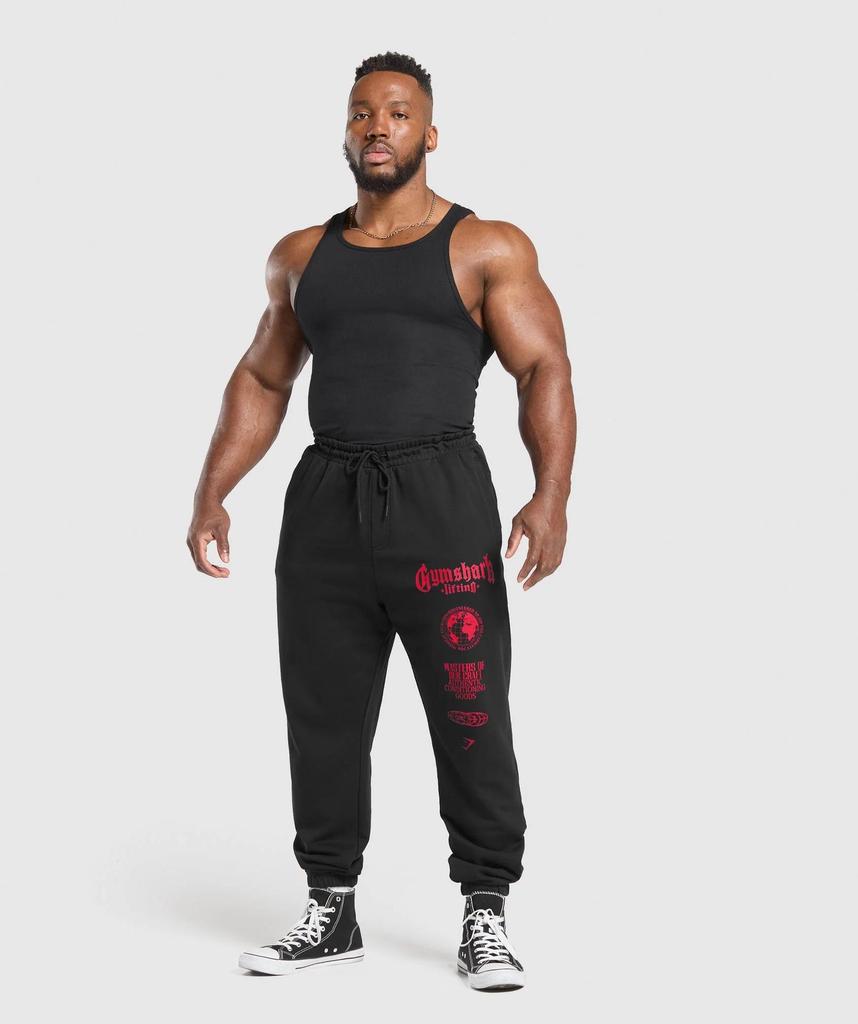 Men's American Style Shark Fitness Joggers - Outdoor Sports, Casual, Cotton, Loose Fit, Plus Size