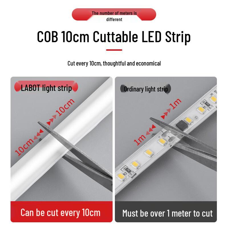 COB LED Strip Light 220V - Self-Adhesive, Waterproof, Ultra-Thin