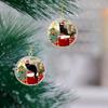 2D Black Cat Christmas Pendant Cartoon Vibrant Black Cat Christmas Ornaments  New Year