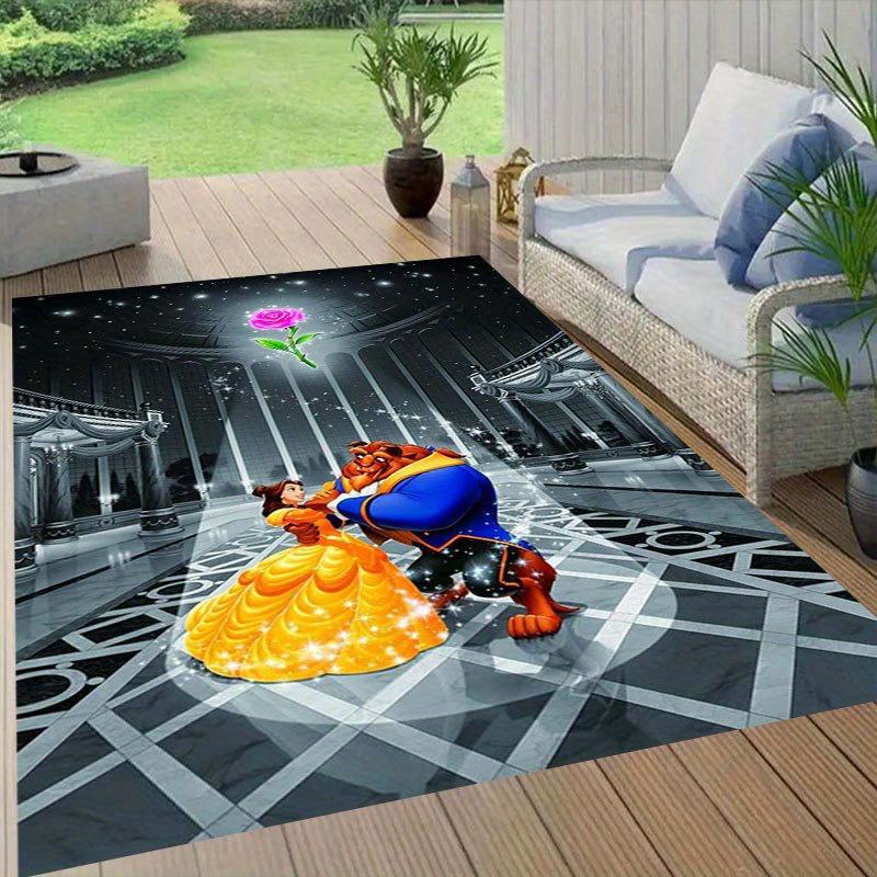 1pc beauty and the beast Pattern Carpet Area Rug Non slip Carpet Hand Washable Floor Mat Suitable For Living Room Bedroom Home Decor Room Decor
