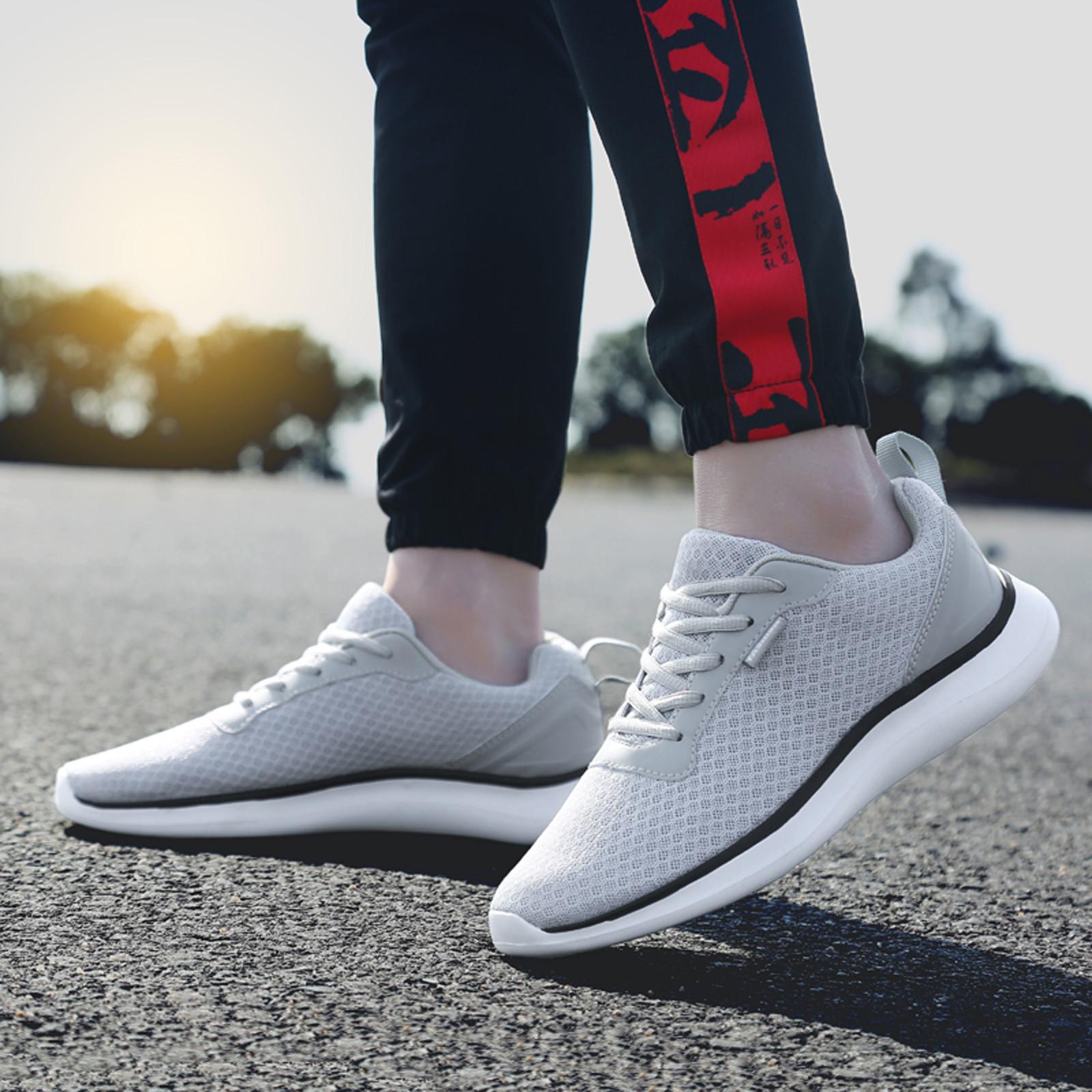 

Мужская уличная сетчатая обувь, повседневная спортивная обувь для бега на удобной подошве 46 белый