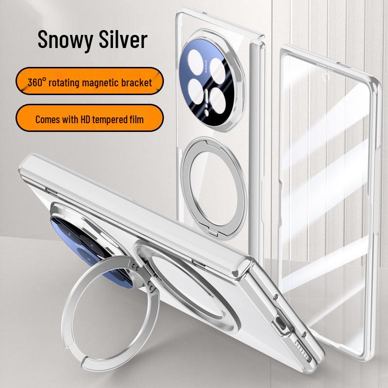 Honor Magic V6 Transparent Foldable Phone Case, Magnetic Stand, Full Coverage, Anti-Drop Protection for Men Honor Magic V6