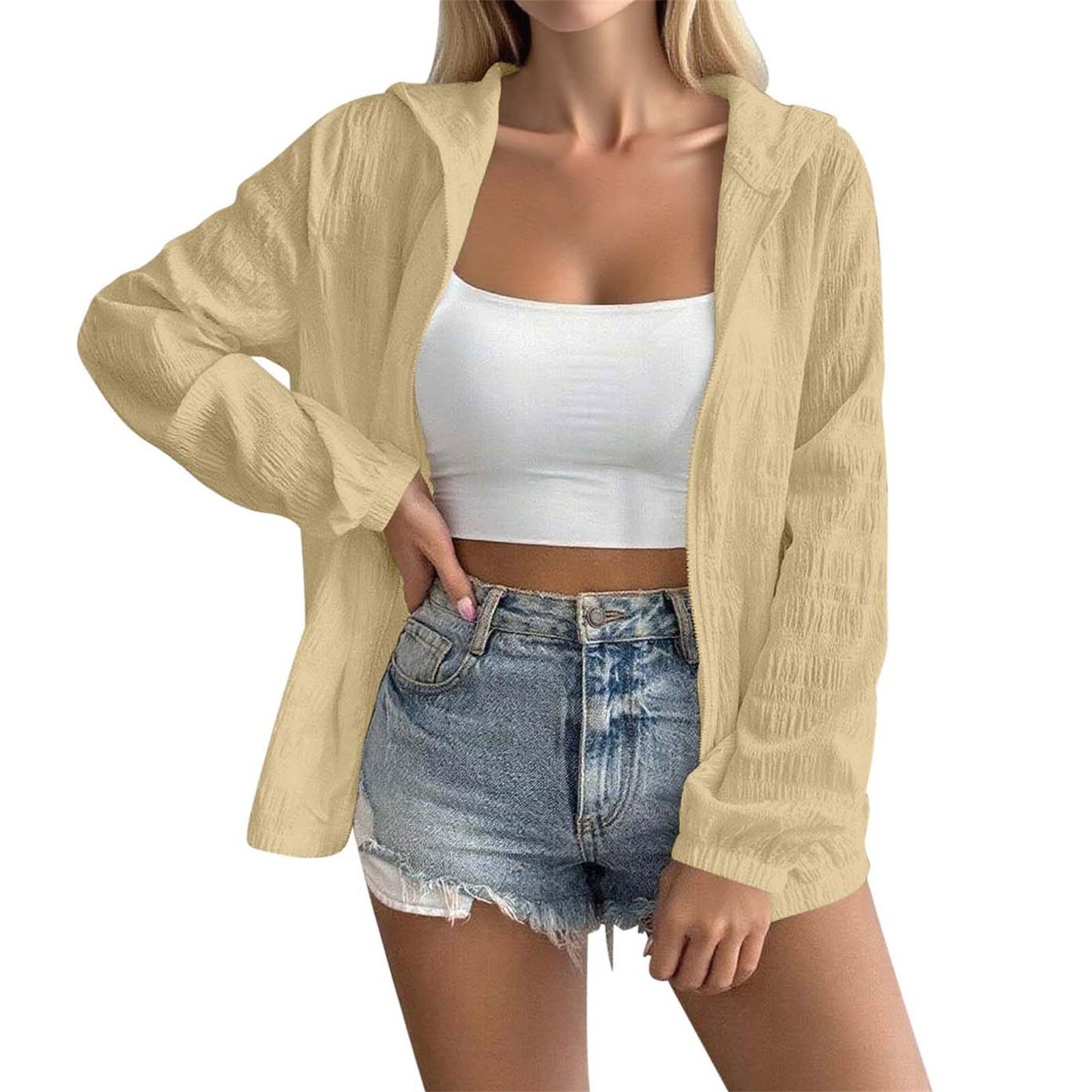 

Женская однотонная тонкая куртка с капюшоном и длинными рукавами на молнии XL жёлтый