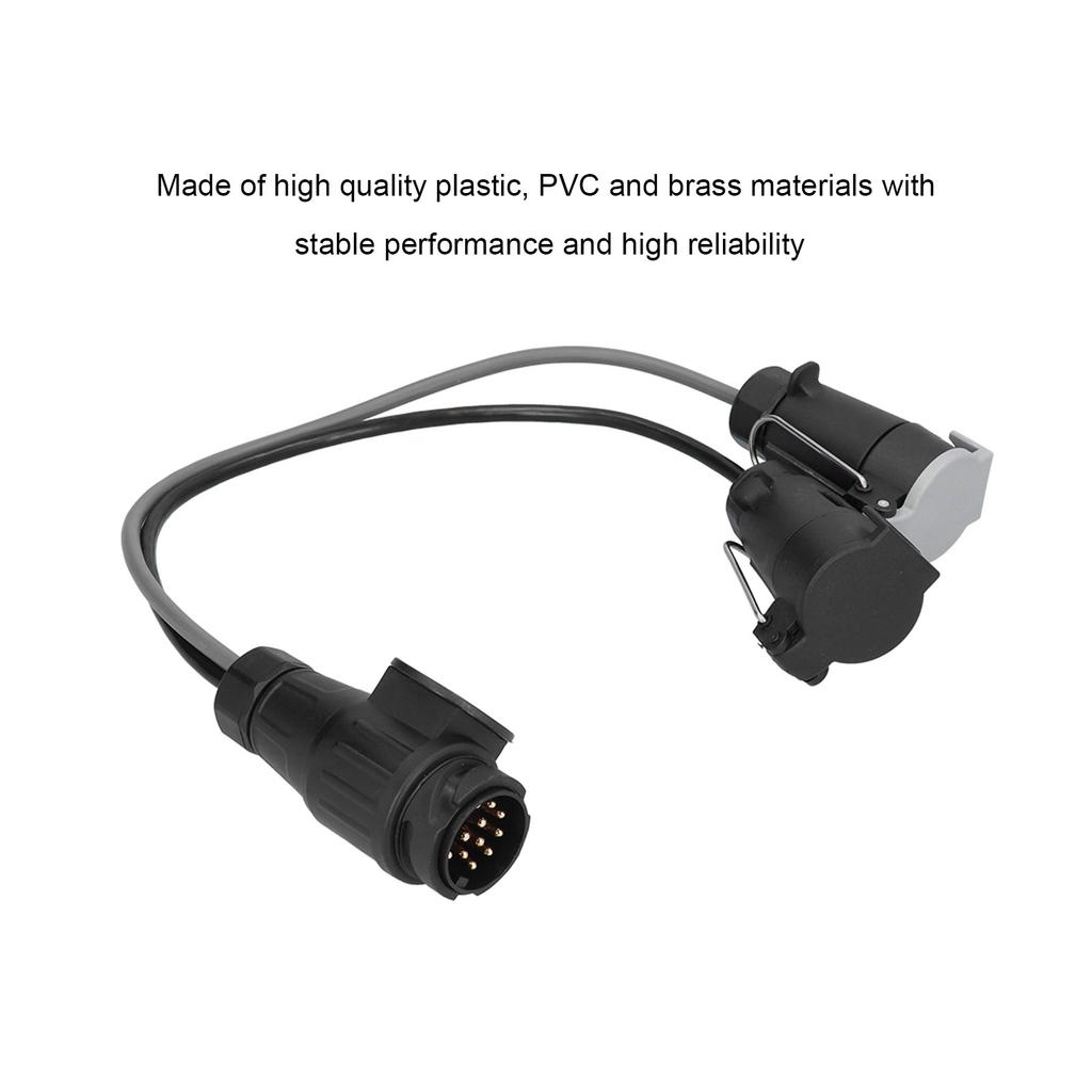 12V 13Pin to 7Pin Trailer Plug Converter Plastic PVC Brass for Standard European Caravans RVs Trailer Connector Auto Accessories