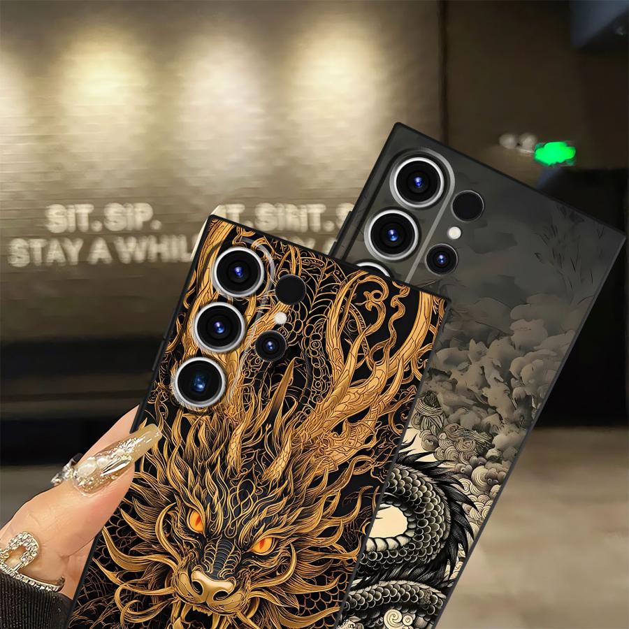 Funda Phone Cover Case for Samsung Galaxy Note 20 Ultra 8 9 10 S21 FE S20 S23 S10 S9 S25 Ultra S24 Plus Dragon Totem