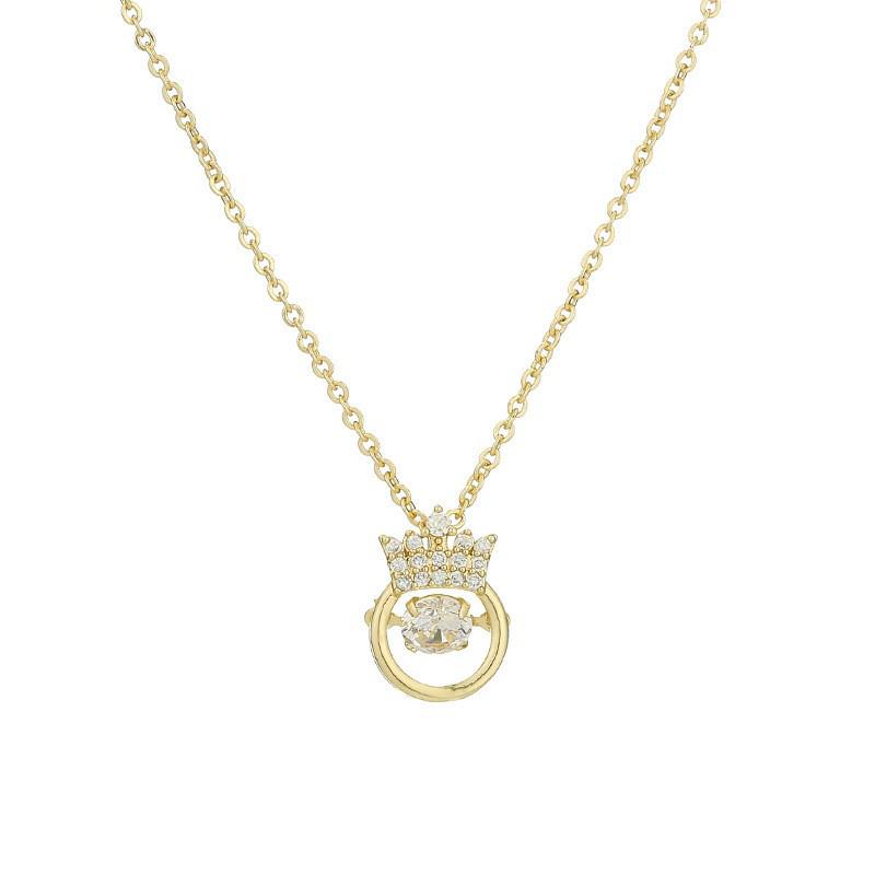 Trendy Titanium Steel Crown Pendant Necklace – Women's Light Luxury Korean Clavicle Chain