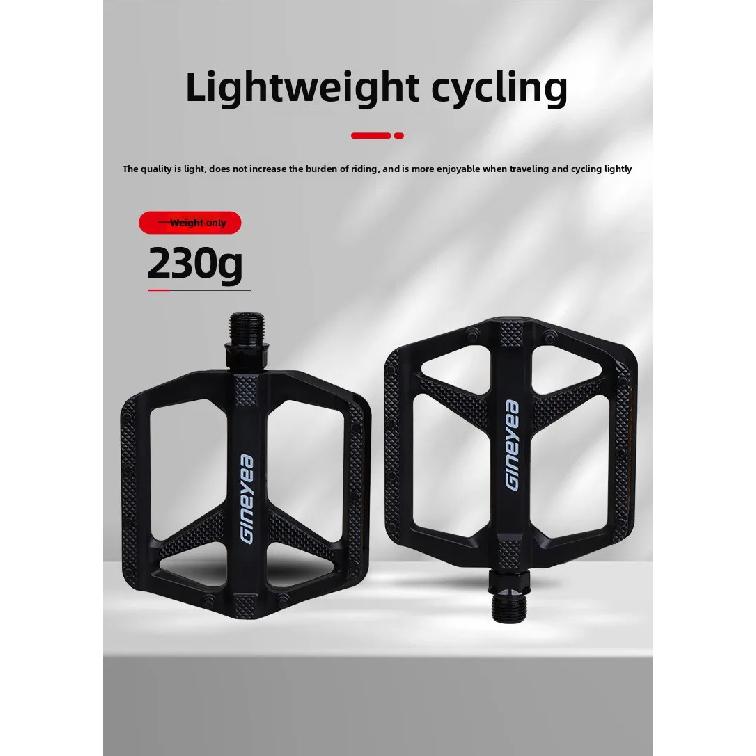 Bicycle Pedals Non-Slip Aluminium Mountain Bike Pedals with Reflector 9/16 Inch Bearing Platform Pedals for BMX MTB Racing Bikes