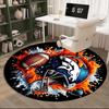 Denver Broncos Round Rug for Livingroom,Bedroom, Palyroom, Chair Rug, Area Rug, Circle Carpet, Large Size Fan Christmas Gift
