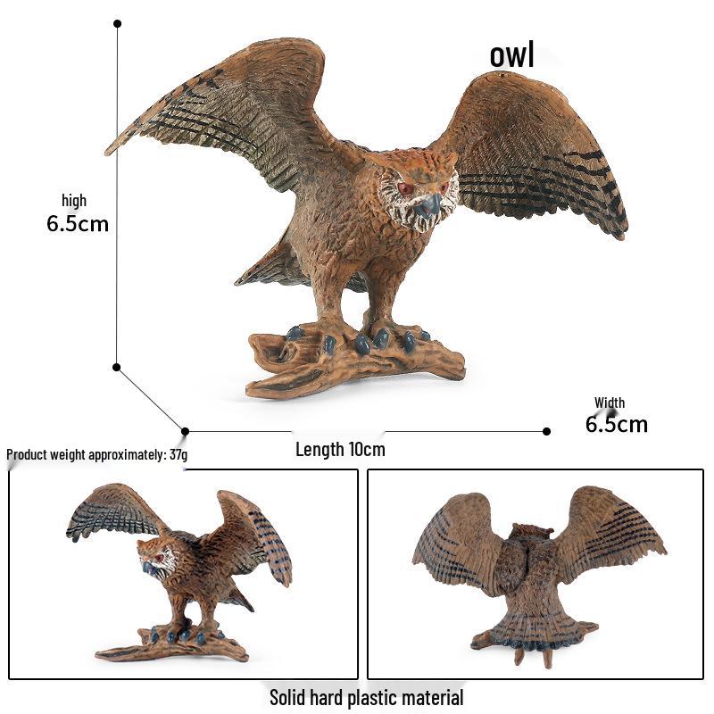 Children's Animal Simulation Toy Set: Eagle, Falcon, Secretary Bird, Owl Figurines