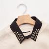 Metal Studded False Collar for Women Girl Detachable Collar Lapel Blouse Top Clothing Accessory Casual Decorative Collar