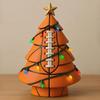 Ball Christmas Tree Ornament Fun Football Xmas Tree Decoration Basketball Tree with Golden Star Topper for Festive Holiday Decor