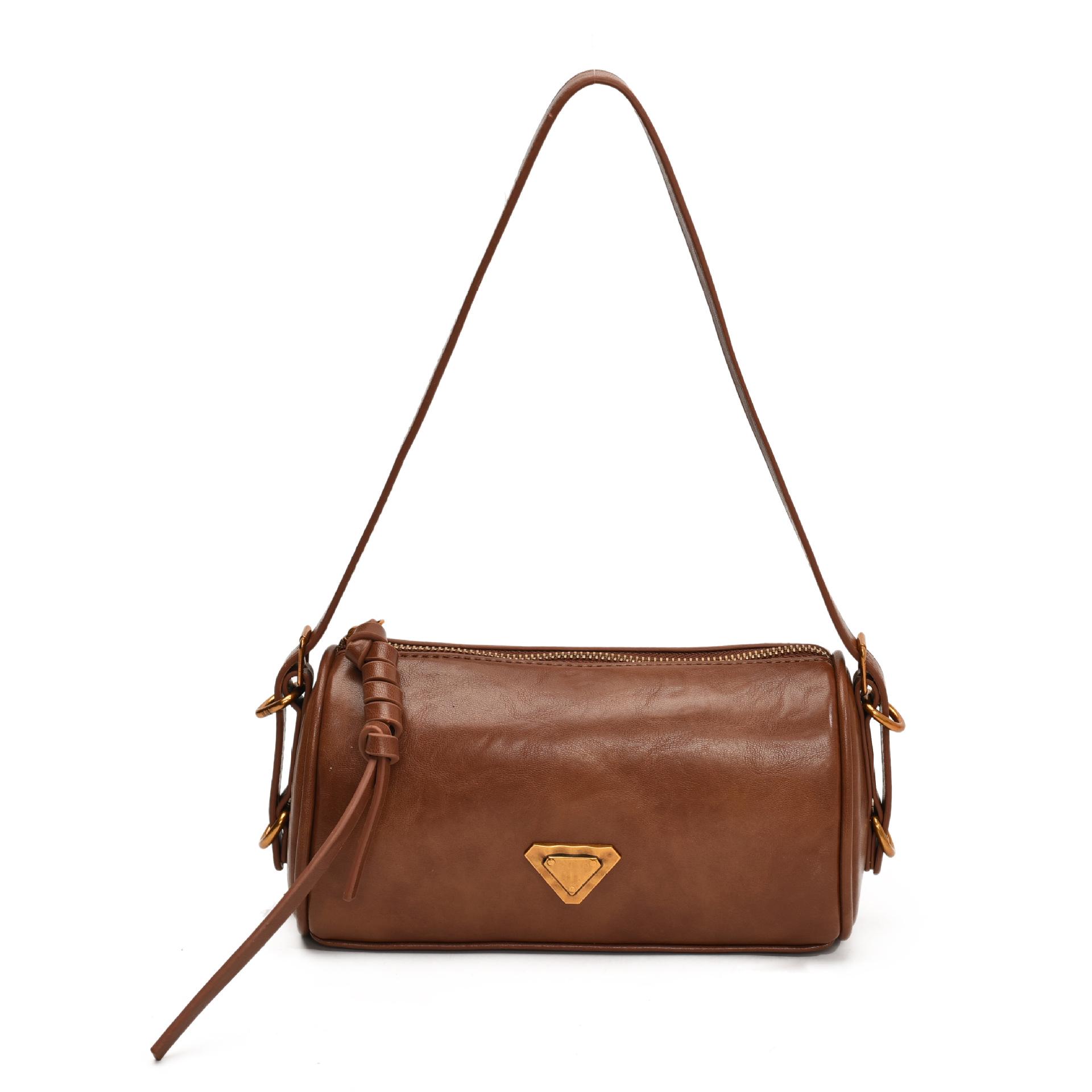 

Women s Retro Oil Leather Pencil Holder Shoulder & Crossbody Bag, 2025 Fashion Style, Simple & Casual Design. коричневий