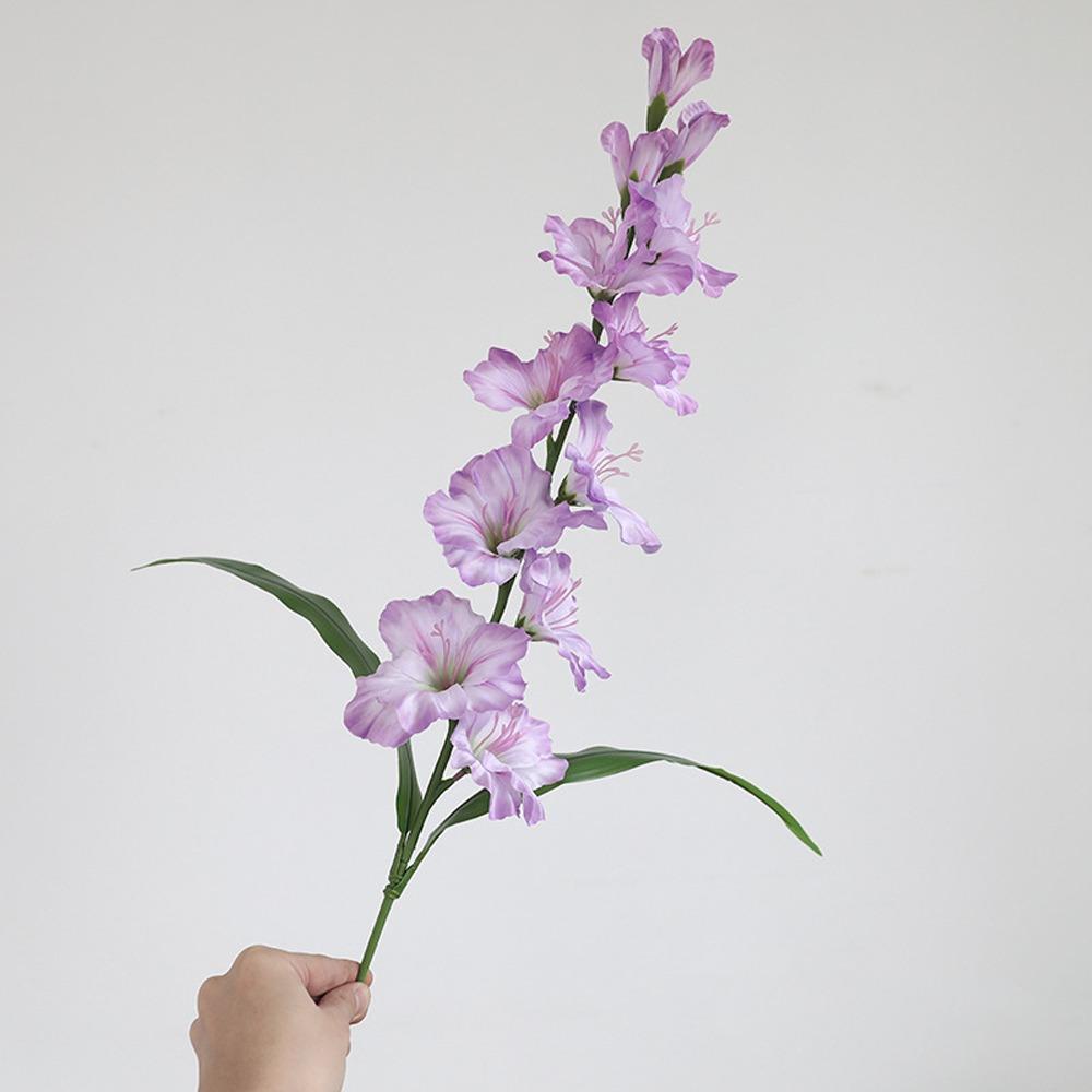 Real Touch Artificial Gladioluses Branch 12 Heads Fake Larkspur Flowers  Garden Decor
