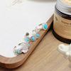 Court Style Two-Color Imitation Turquoise Daisy Open Ring Light Luxury Niche Retro Design High-End Sense Stacked Ring