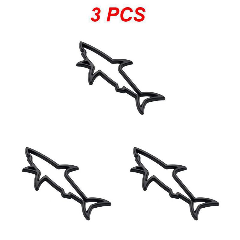 1~4PCS Universal Metal Car Styling Sticker Hollow Fish Shark Emblem Badge Decals Automobiles Motorcycle Computer Fuel