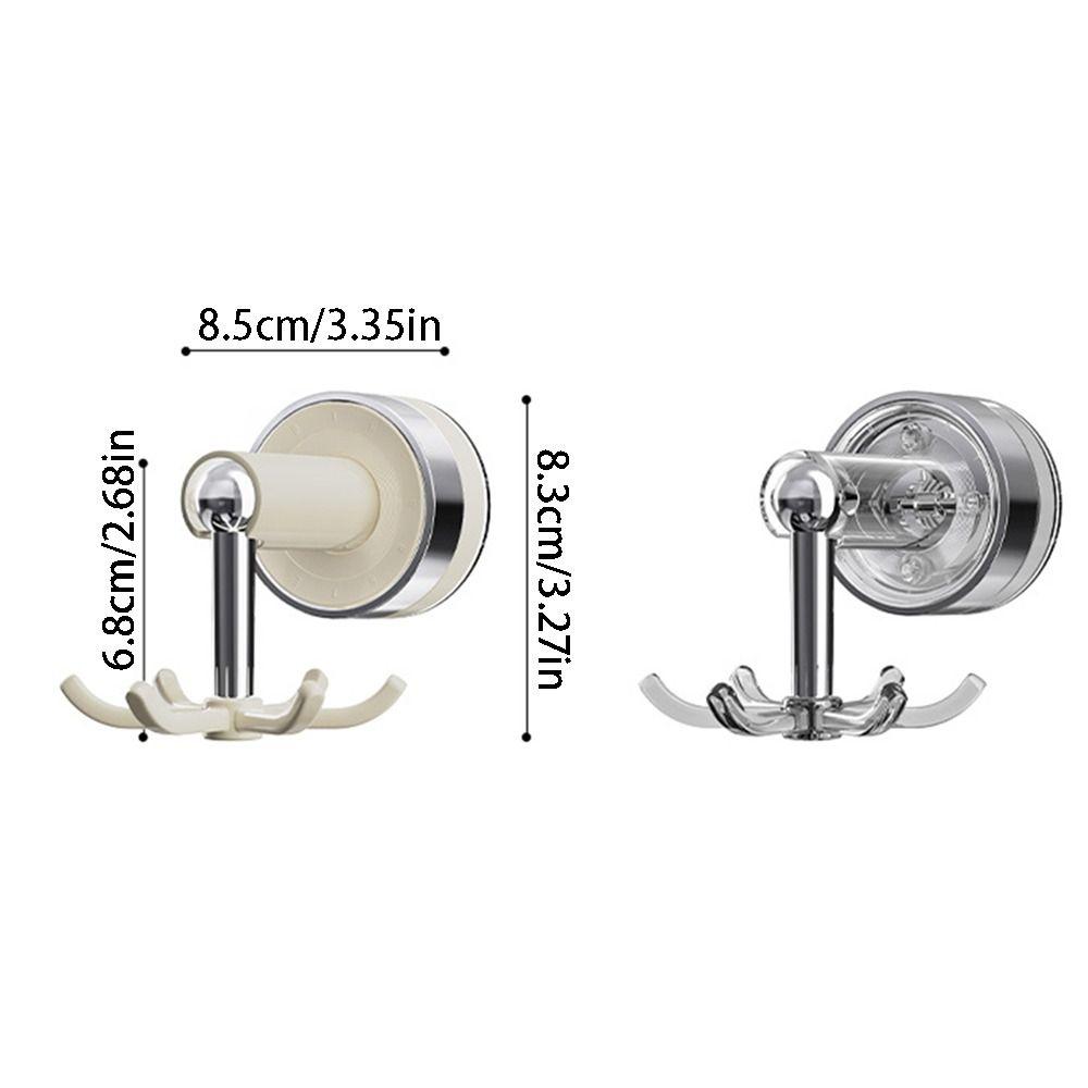 Hanging Six-claw Rotating Hook Wall Mounted Suction Cup Hook Kitchen Utensil Holder  For Home