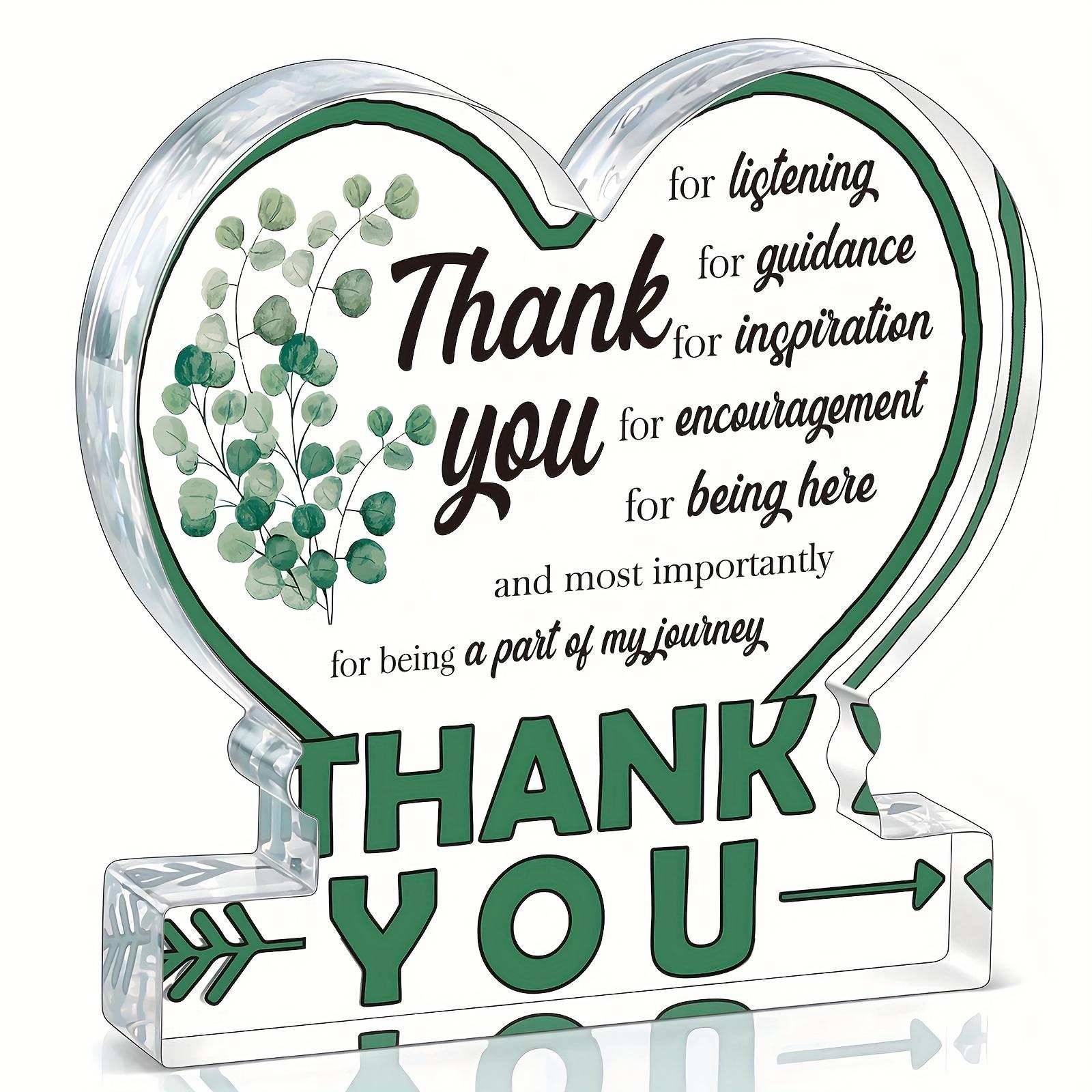 1 Акриловая табличка «Спасибо», Рождественский подарок учителю, начальнику, крутой подарок коллегам, женщине, Подарок учителю «Спасибо», Подарок терапевту 10*10cm