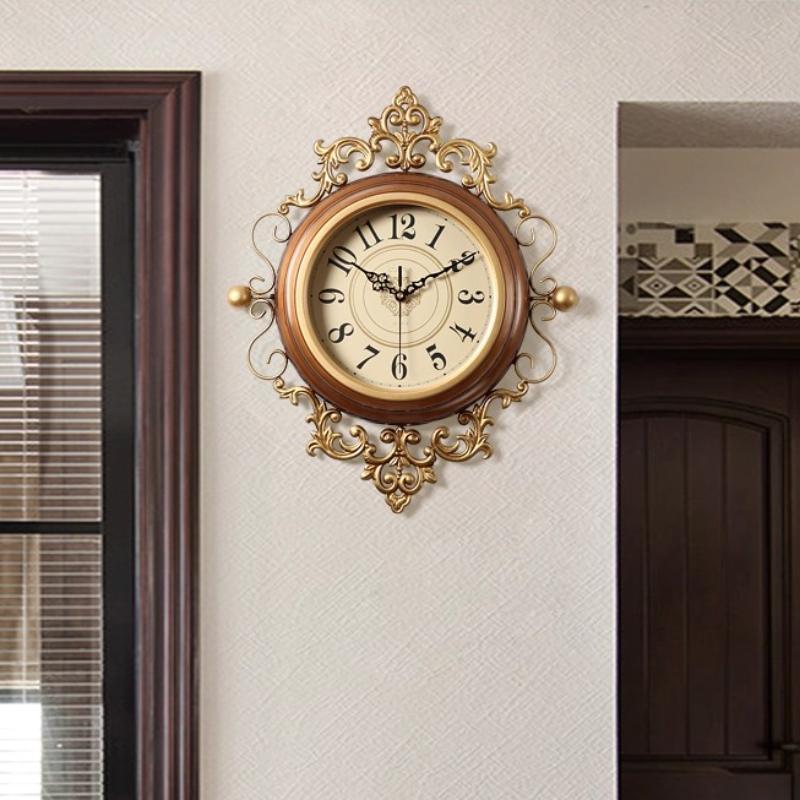 American Style Living Room Wall Clock Restaurant Digital Clock Vintage Corridor Mural Watch Mute Quartz Clock Home Decor Items