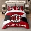 Set Biancheria da Letto Personalizzato Motivo AC Milan, Stampa Nome Testo 1 Copripiumino più 2 Federe Tessile per la Casa