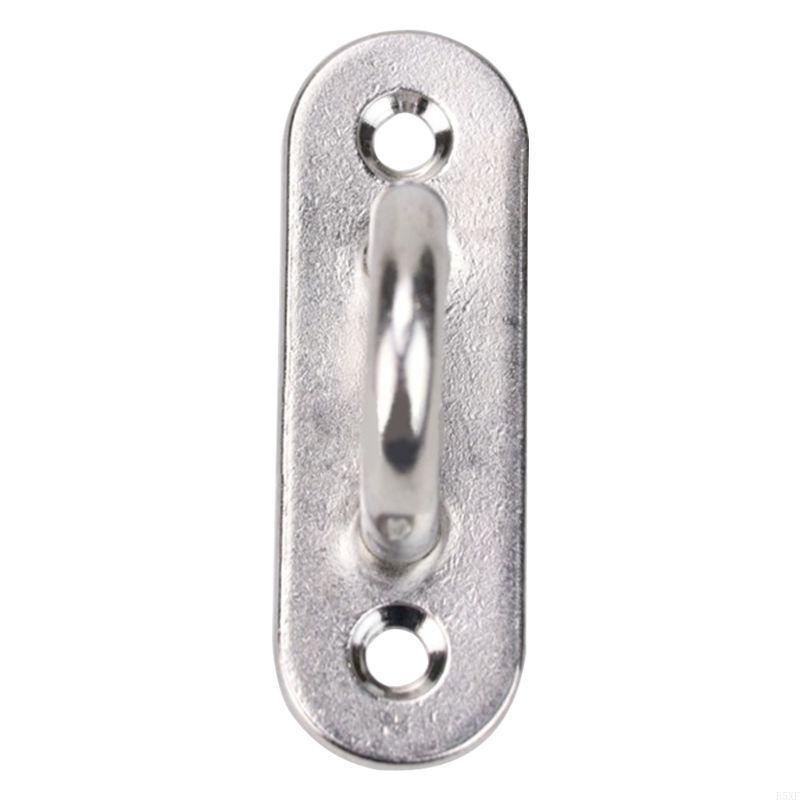 2025 New 6Pcs 5mm Boat Yacht Fixing Buckle Stainless Steel Eye Plate Oblong Oblong Pad Eye Plates Ceiling Wall Mount U Hook