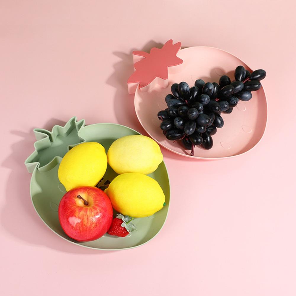 4Pcs Reusable Snack Serving Plate Plastic Food Tray Creative Candy Plate  Kitchen