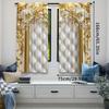 2Pcs Golden Flower Curtain Elegant European Style Suitable For Living Room Dining Room Kitchen Bedroom Bathroom Study Room