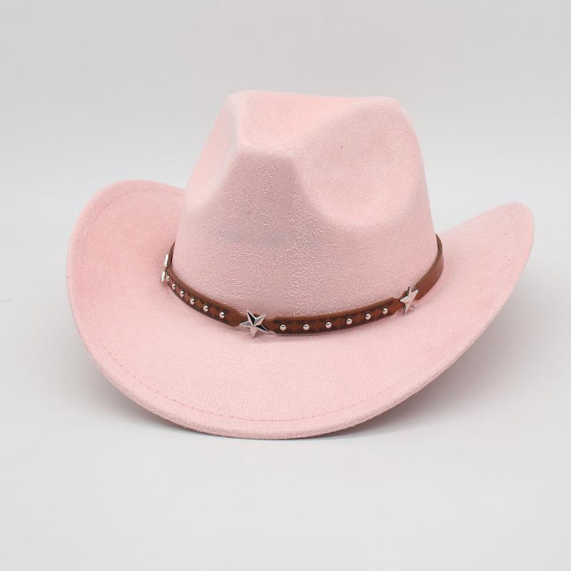 Jazz Hat Woolen Top Hat Fried Street British Style Cowboy Hat Internet Celebrity Wide Brim Concave Simple Styling Lady