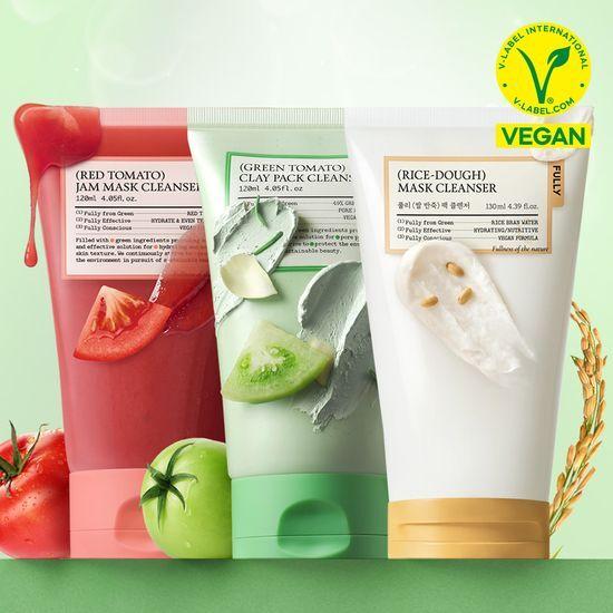 FULLY Vegan Pack Cleanser 3 Types (Green Tomato/Red Tomato/Rice Dough)