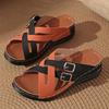 Fashion Mix Color Cross Strap Wedge Slippers Women Summer Non Slip Platform Sandals Woman Lightweight Soft Thick Sole Sandalias Mujer 43