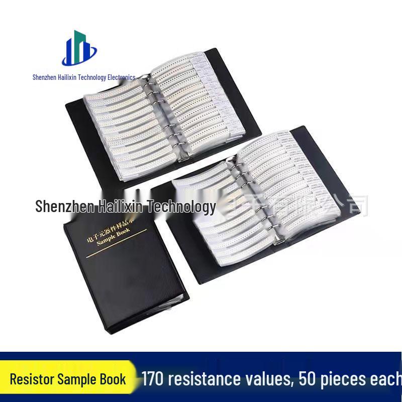 0402 SMD Resistor Sample Book: 170 Values, 50 Each, 8500 Total Pieces, ±1% Tolerance.