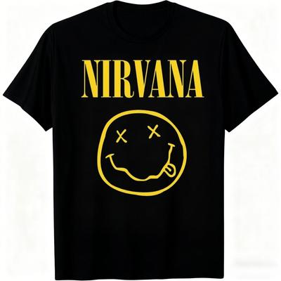 Tricou Nou Bărbați Bumbac Trupa Rock Nirvana Stil Hip-hop Unisex Supradimensionat Y2K Tricou Casual Larg Exterior Străadă