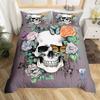 Gothic Skull Flower Three-Piece Digital Printing Bedding