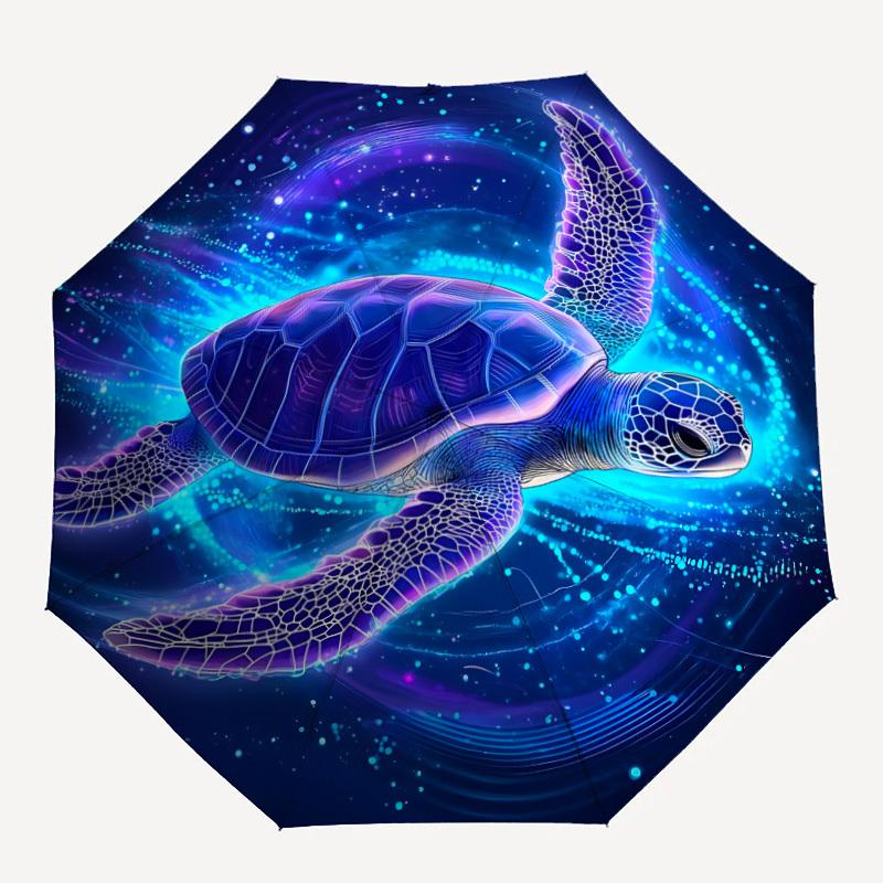 

1pc Sea Turtle Folding Umbrella | Elegant Design, Fashionable Accessory, Durable Construction, Sturdy Ribs yy251107101