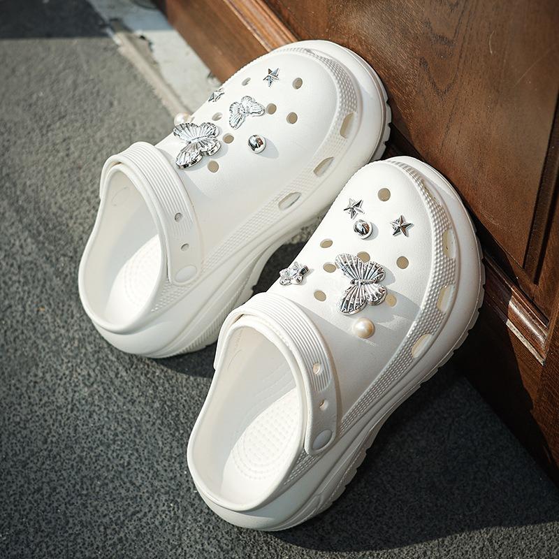 Hole Shoes Women's Summer New Outdoor Wear Heightened Platform Garden Shoes Non-slip Beach Shoes Bag Head Cool Slippers Women's Shoes