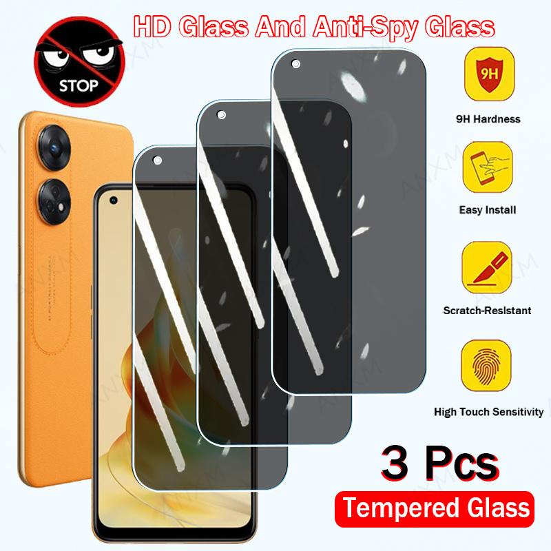 3 pçs privacidade vidro temperado para oppo reno 8 7 6 5 4 lite se 8t 4g z a protetor de tela anti-espião reno 7 8 pro mais capa de vidro