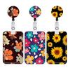 Cartoon Sunflower Card Cover With Lanyard Keychain Key Badge Mobile Phone Rope Lanyard With Kawaii Card Holder Cover for Woman